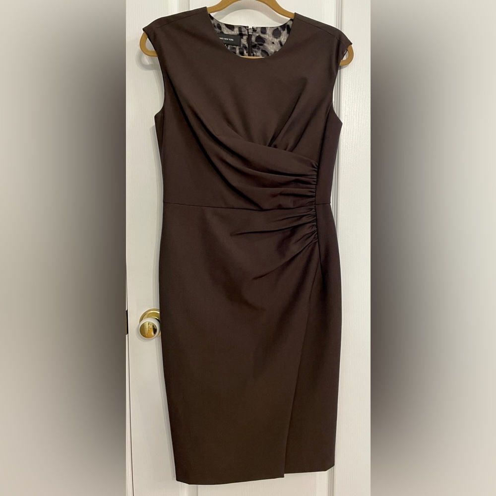 NWOT Jones New York Sleeveless Chocolate Brown Midi Dress